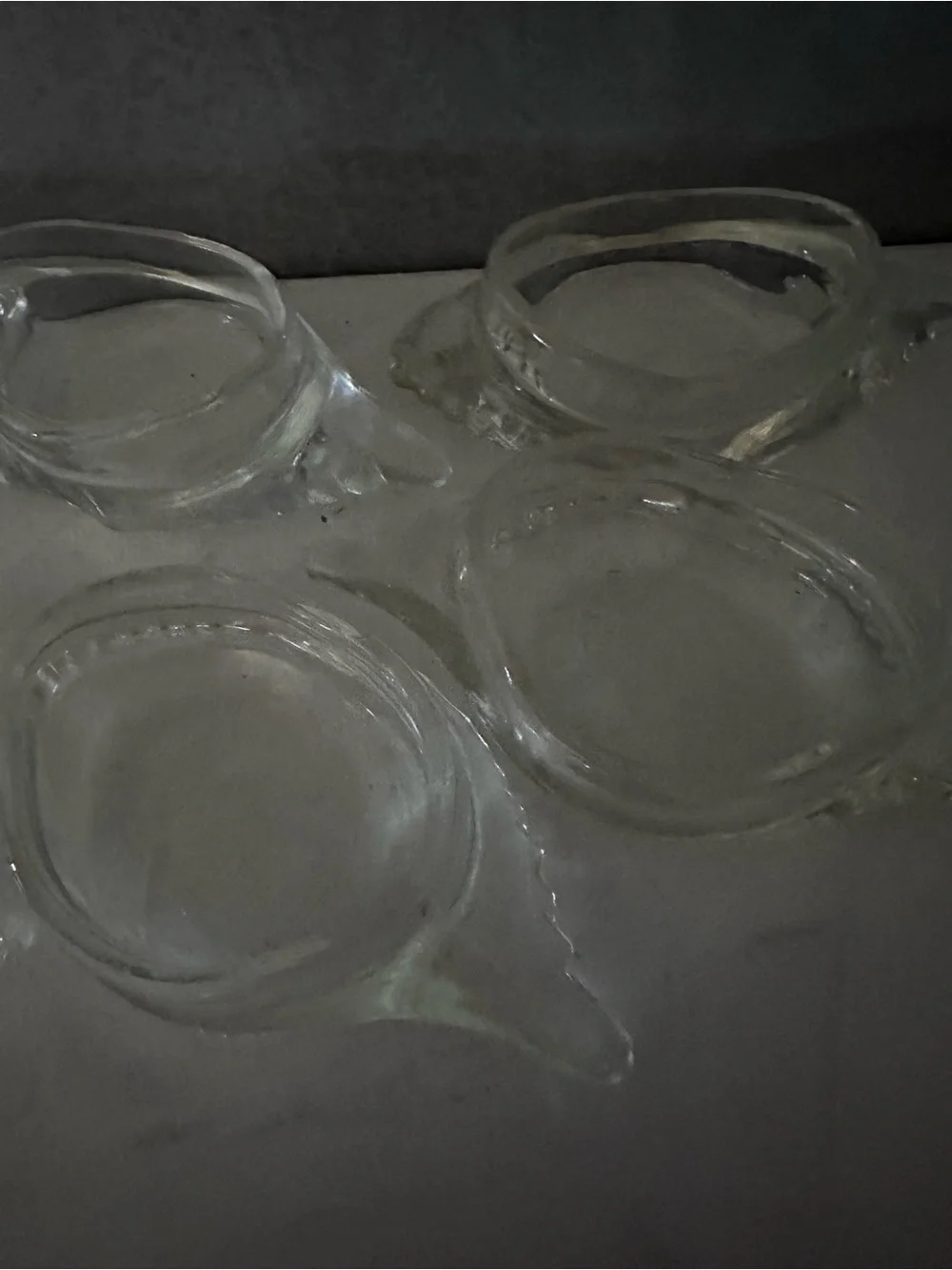 6 Vintage Glasbake Deviled Crab Baking Dishes Ramekins Clear